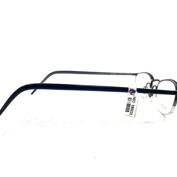 Conquistador TNP 1 01 Eyeglasses Frames Gray Blue Round Oval Half Rim 48-19-140 - Picture 4 of 12